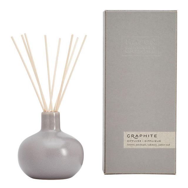 Mason Ceramic Diffuser, Grey Oak, Graphite Grey, 6.5 oz