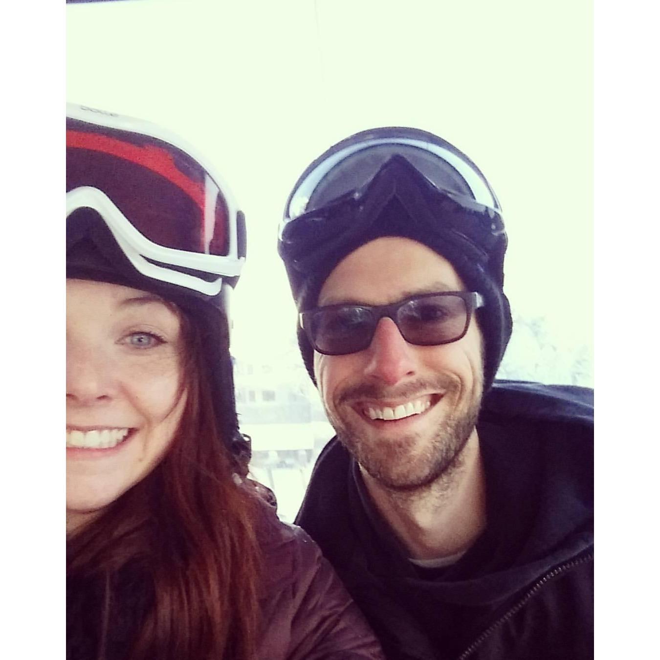 justin thought he could teach bridget to snowboard in Tahoe, and that was fun.