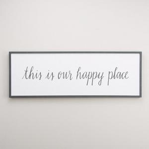 'Our Happy Place' Framed Textual Art on Wood