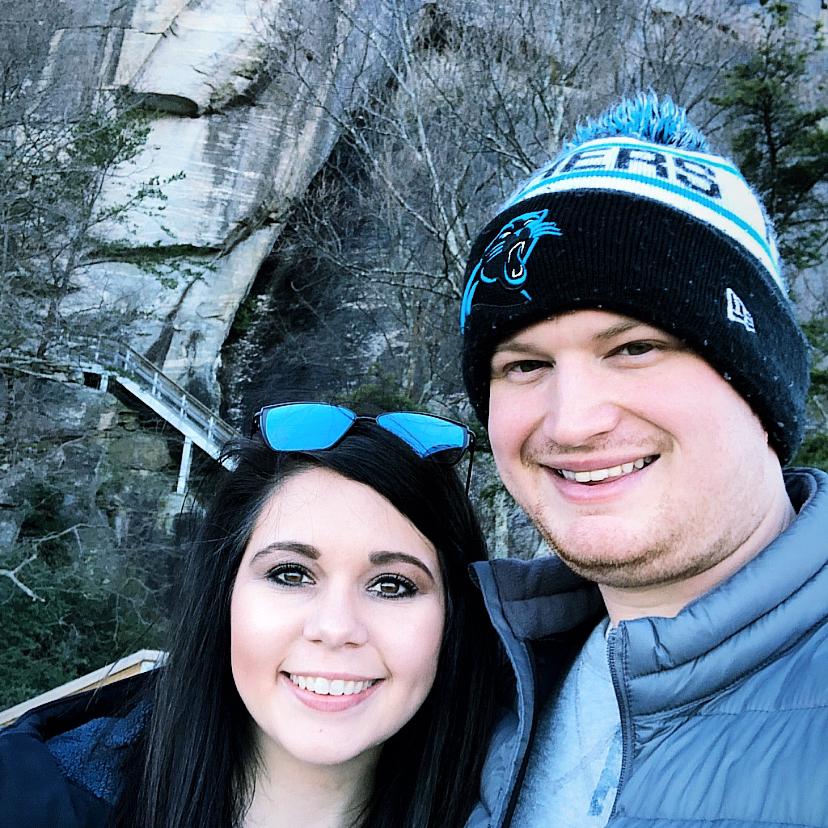 Hiking at Calloway Peak and Chimney Rock, NC. Hiked 6 miles total straight uphill with snow and ice!