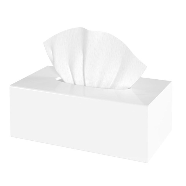 SILUT Acrylic Tissue Box Cover, Tissue Box Cover Rectangle, Tissue Box Holder, Facial Tissue Cover for Bathroom, Kitchen Office - White