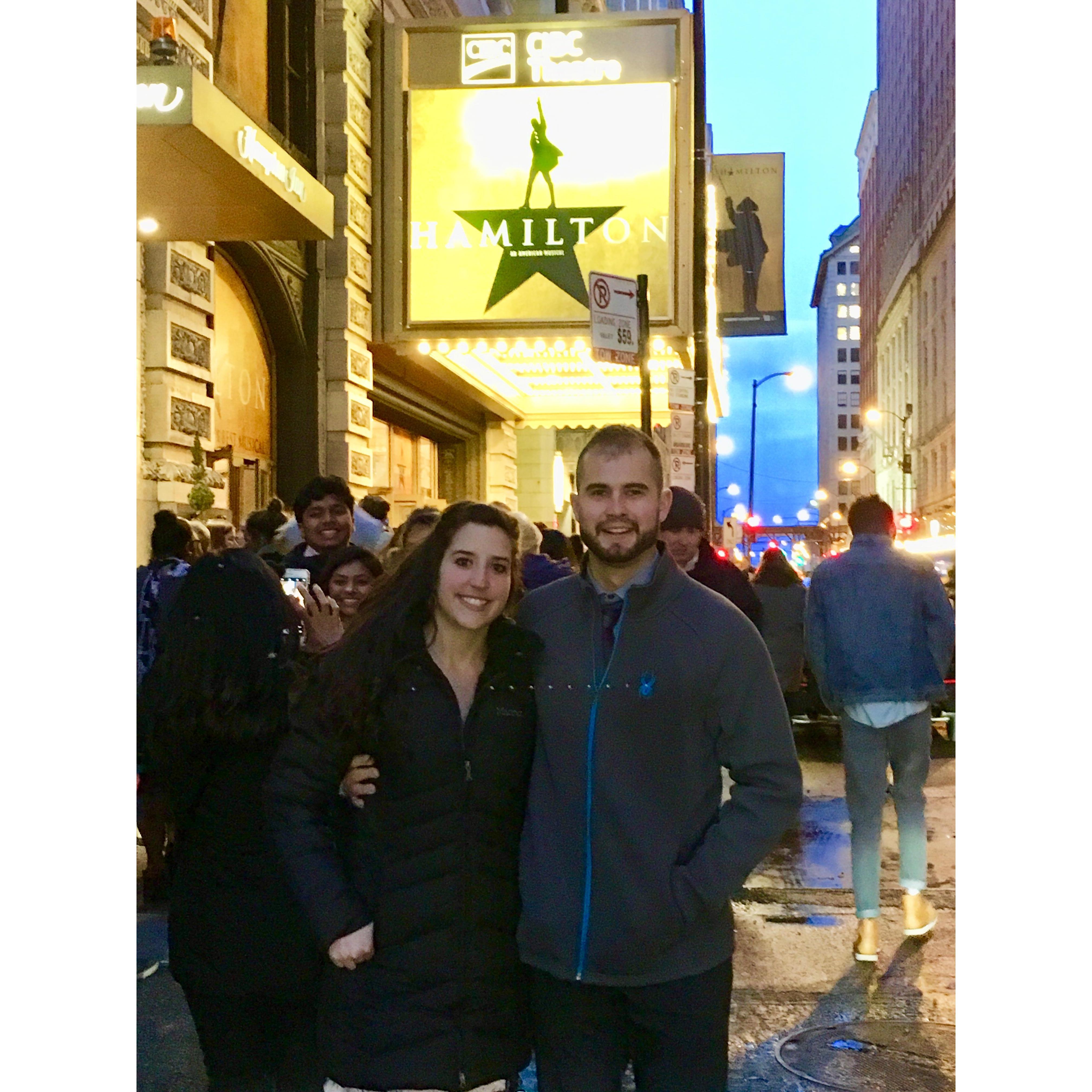 Hamilton broadway play in Chicago.