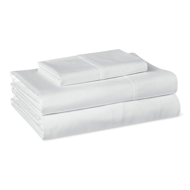 Amazon Basics Organic Cotton Sheet Set with 1-Piece Pillowcase, GOTS-Certified Bedding, Twin, White