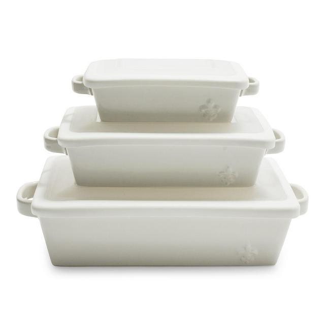 La Marque 84 Stoneware 3-Piece Baker Set with Lids