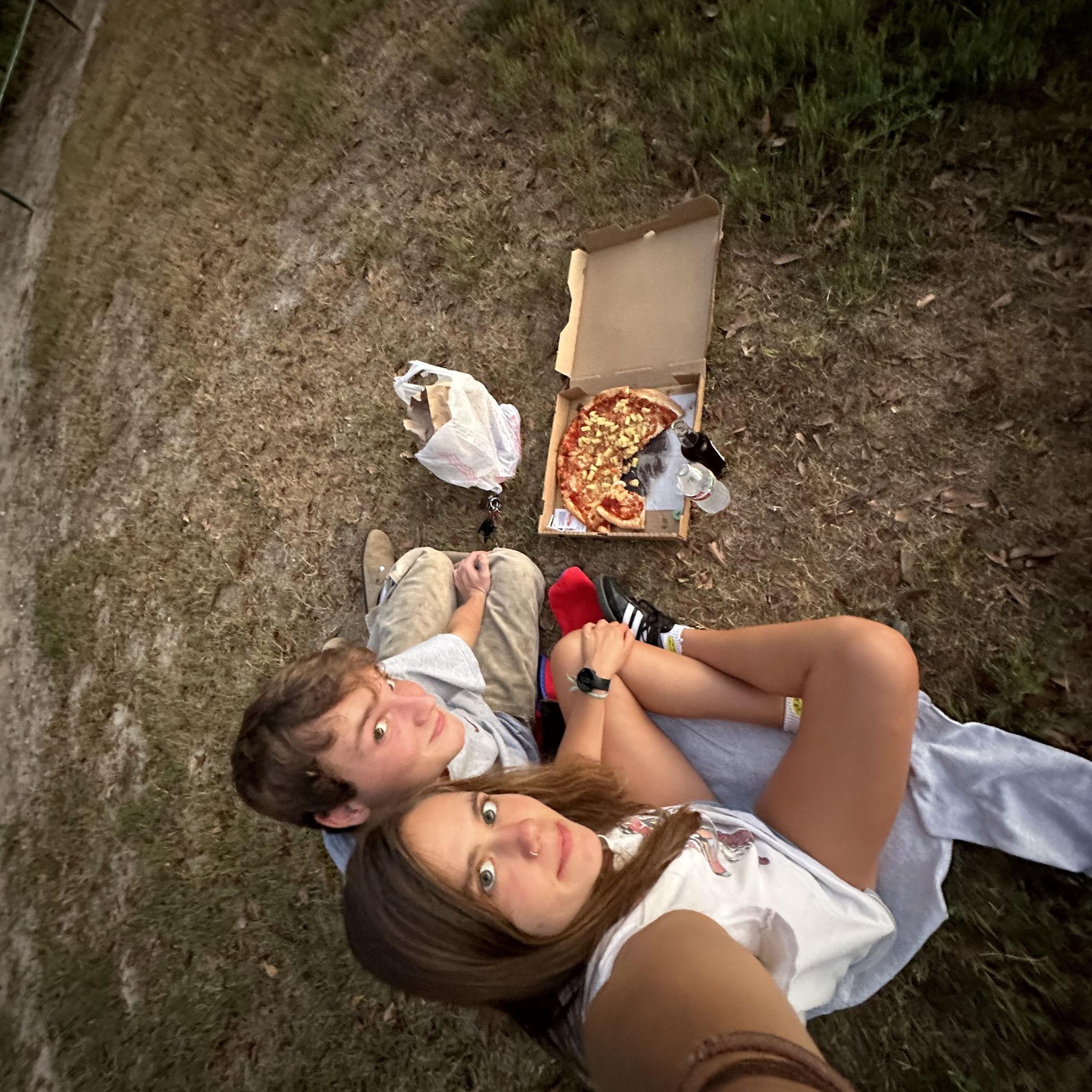 A good pizza and sunset date. Margarita add pineapple if you are wondering.