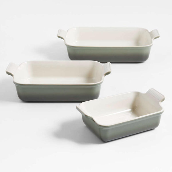 Le Creuset ® Heritage Thyme Stoneware 3-Piece Rectangular Baking Dishes Set