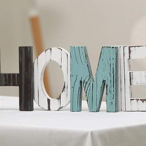 MyGift Rustic Wood Home Decorative Sign, Standing Cutout Word Decor, Multicolor