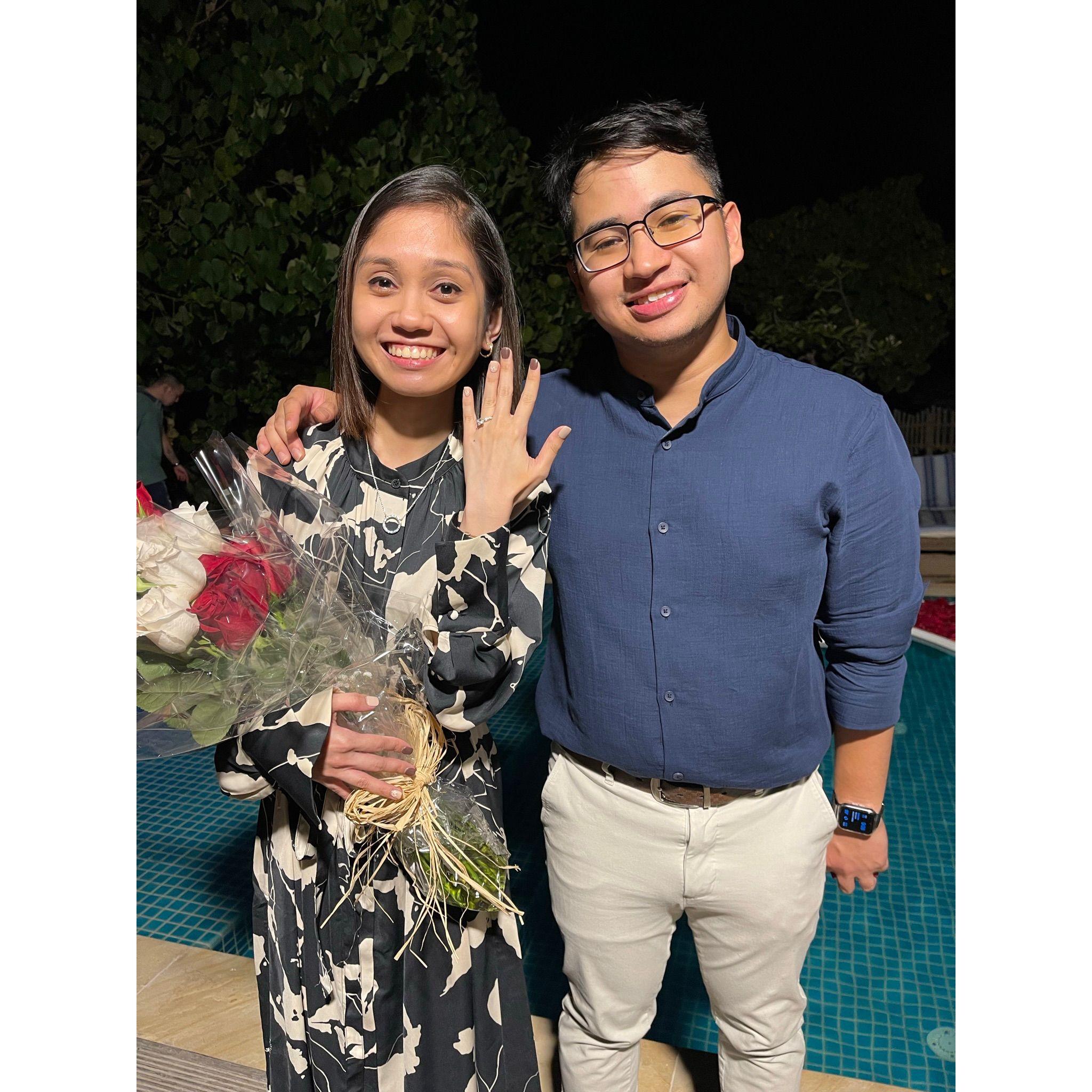 Josheff popped the question and Kim said YES! The biggest yes in our lives, happened in Villa 28, beside a tree, near the water, in front of family! The vision Kim had and prayed for years ago.
