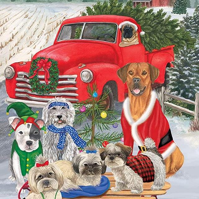 Briarwood Lane Holiday Dogs Christmas Garden Flag Pickup Truck Humor 12.5" x 18"