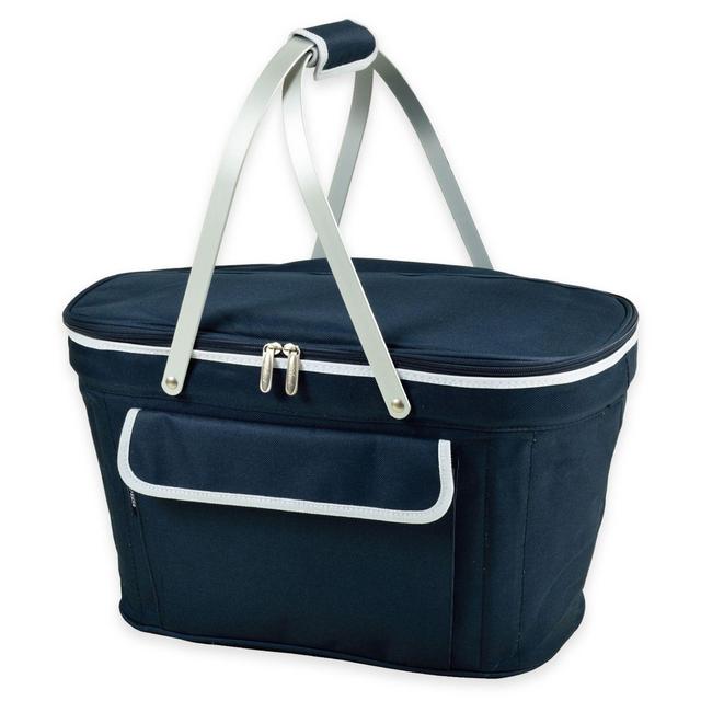 Picnic at Ascot Collapsible Basket Cooler in Navy
