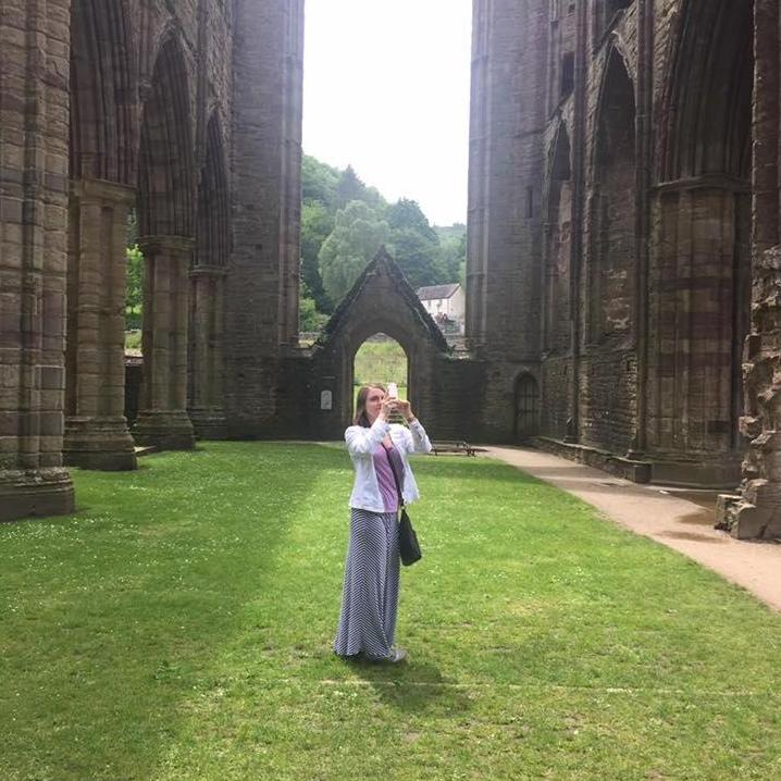 Sarah explores Tintern Abbey, Wales, May 2017.