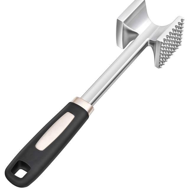 Aliglow Meat Tenderizer Hammer/Mallet Tool/Pounder For Tenderizing and Pounding Steak,Beef And Poultry. Solid Metal Construction With Rubber Comfort Grip Handle.Dishwasher Easy