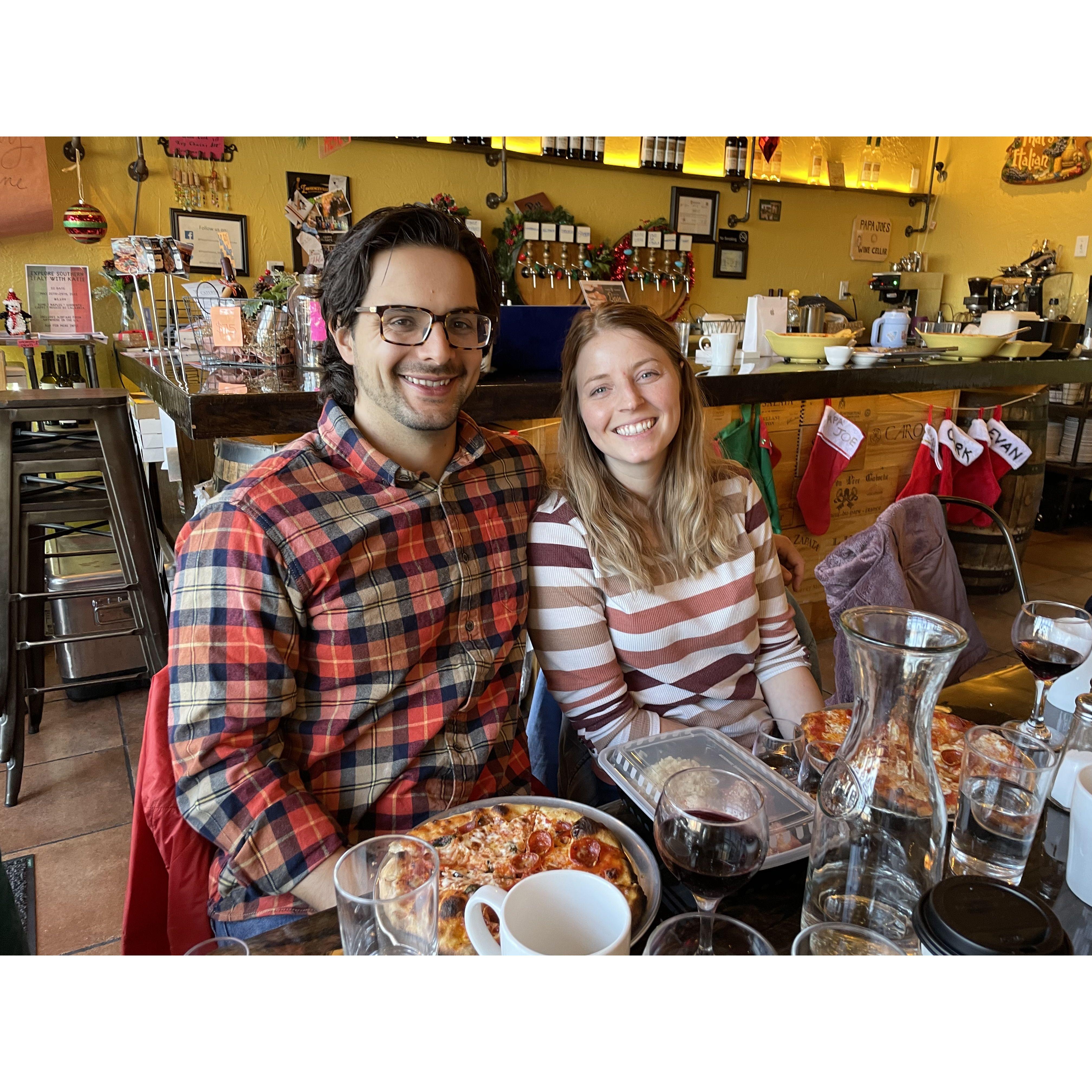 Here we got to take a pizza making class, it was a blast!