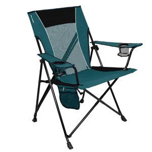 Kijaro Dual Lock Folding Camp Chair - Versatile Sports Chair With Locks Position for Outdoors - Cayman Blue Iguana