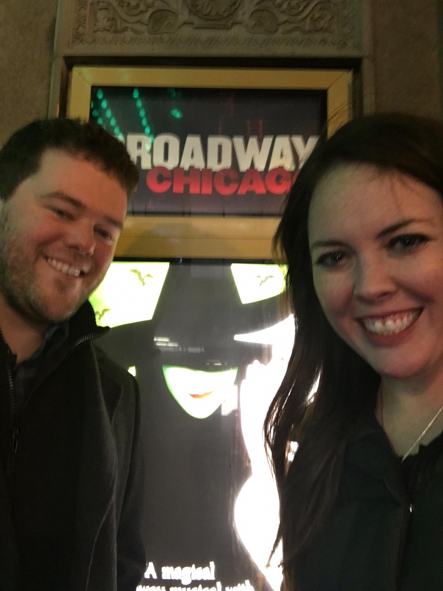 Watching Wicked to celebrate a belated two year anniversary in December 2017.