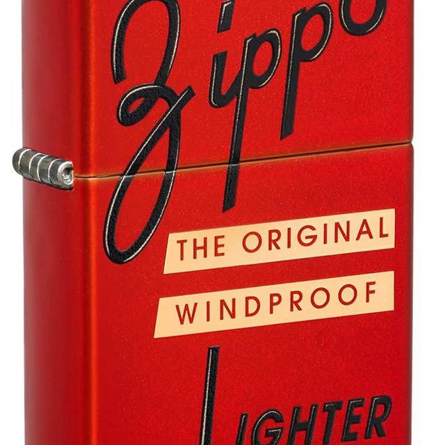 Zippo Red Box Top Design Metallic Red Pocket Lighter