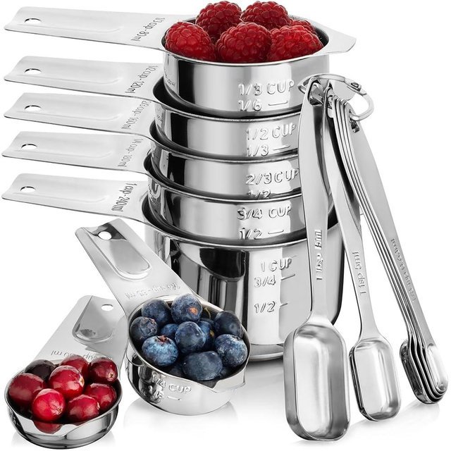 Metal Measuring Cups Stainless Steel - Measuring Cups And Spoons Set - Stainless Steel Measuring Cups And Spoons Set - Measuring Cups And Spoons Set Stainless Steel - Best Dry Measuring Cups Set
