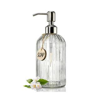 JASAI 18 Oz Clear Glass Soap Dispenser with Rust Proof Stainless Steel Pump, Refillable Liquid Hand soap Dispenser for Bathroom, Premium Kitchen Soap Dispenser (Clear). - Walmart.com
