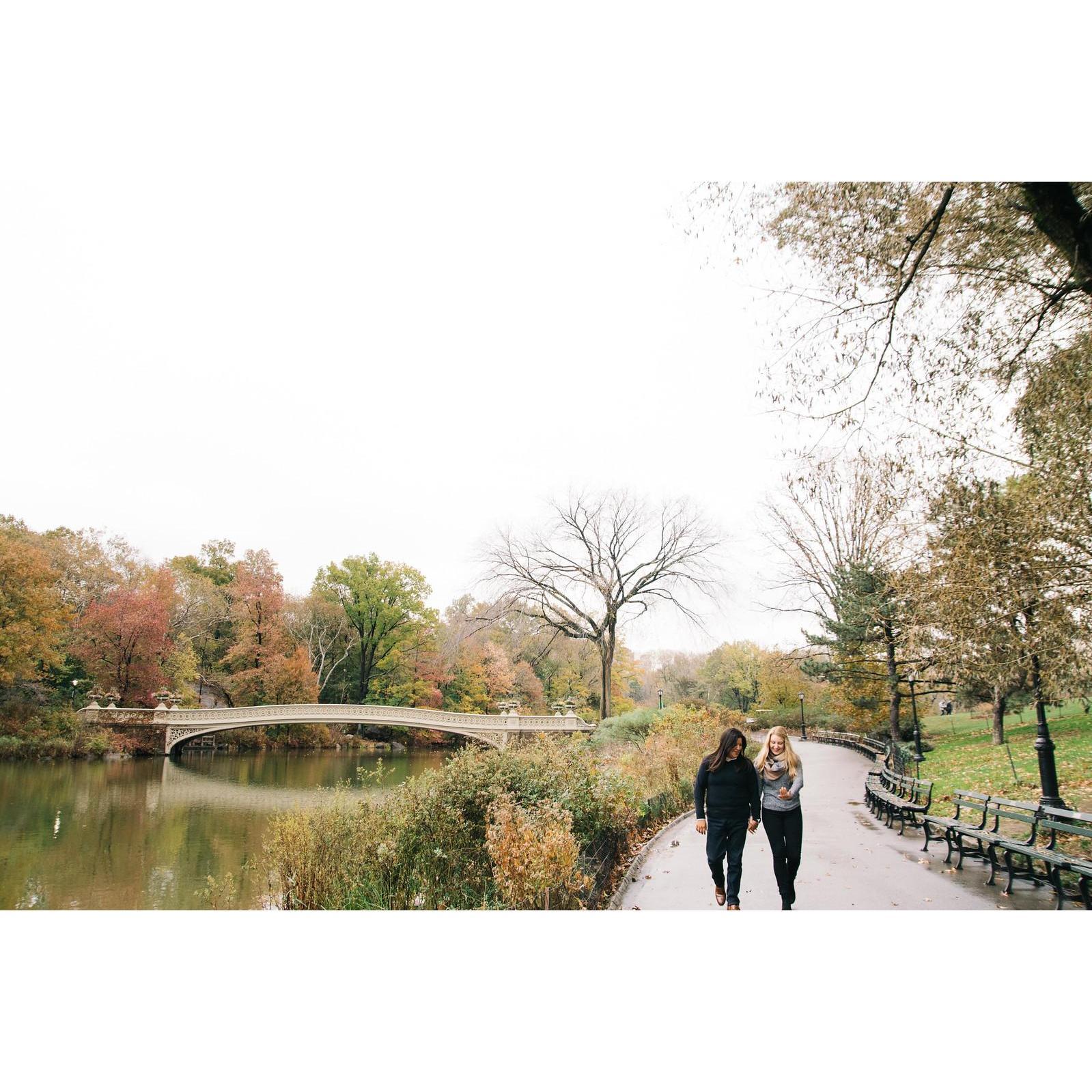 Strolling through Central Park after we got engaged. Probably one of the happiest moments of our lives... so far. :)
