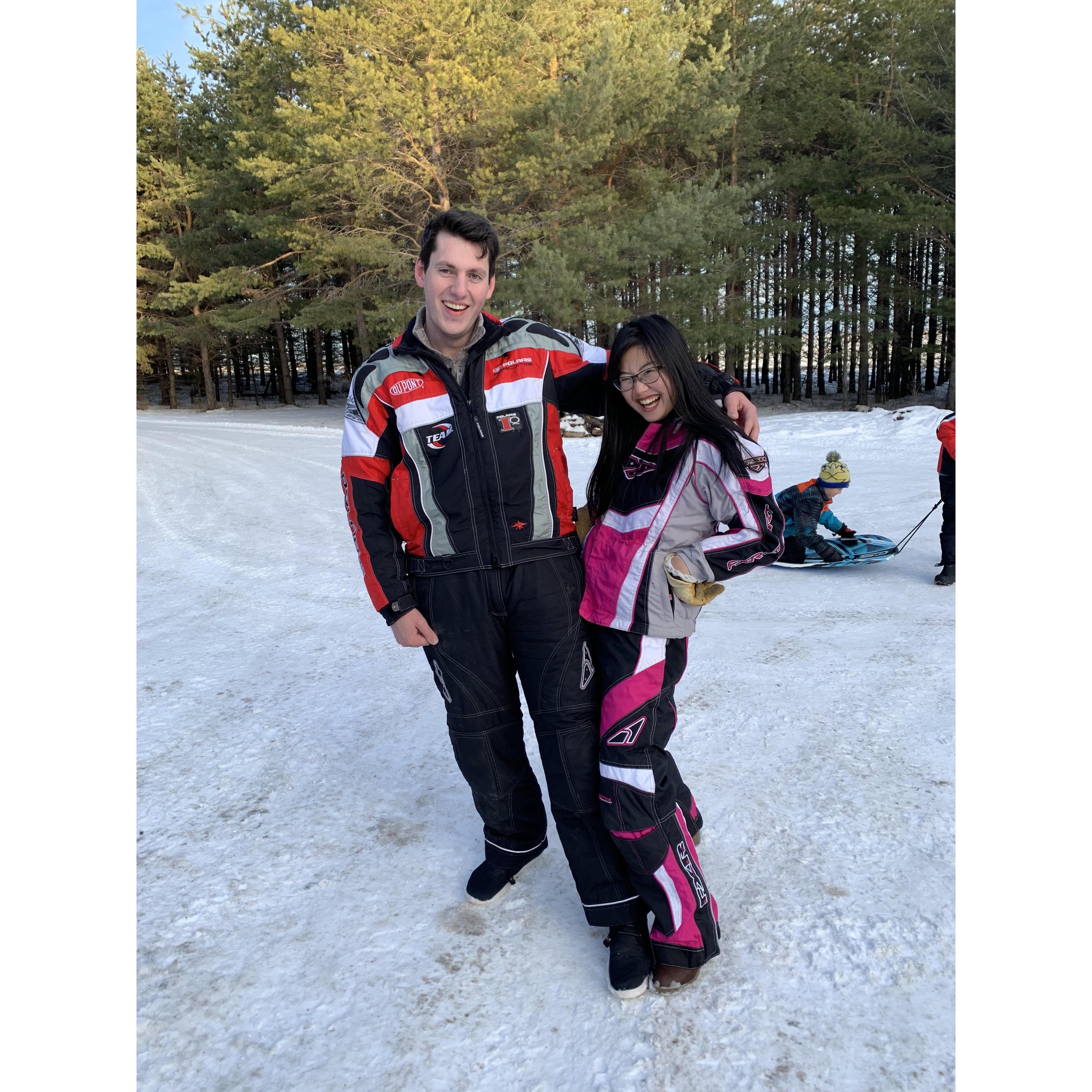Going sledding in some awesome outfits (Christmas 2019)