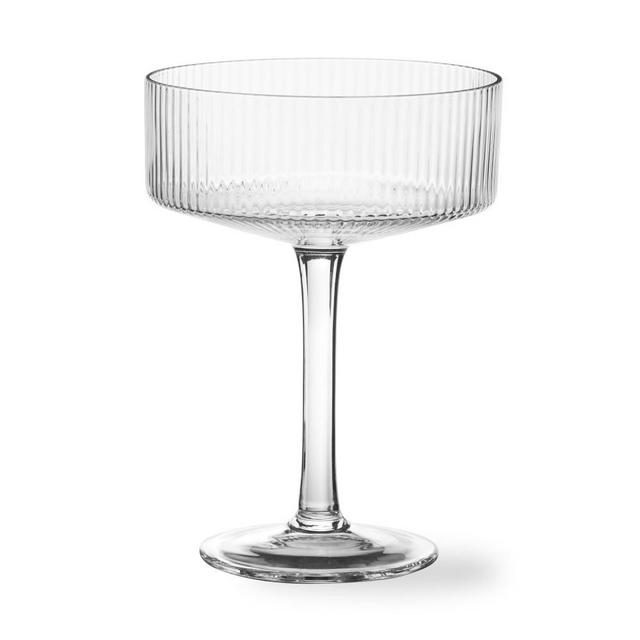 Modern Optic Coupe Glasses, Set of 4