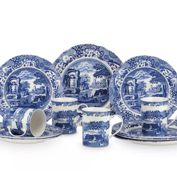 Blue 12 Piece Dinnerware Set