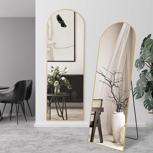Anpark Gold Arched Mirror Full Length with Stand 18" x 58" Full Body Dressing Mirror for Wall Standing Floor Mirror for Bedroom Wall Mounted Mirror for Living Room Home Decor