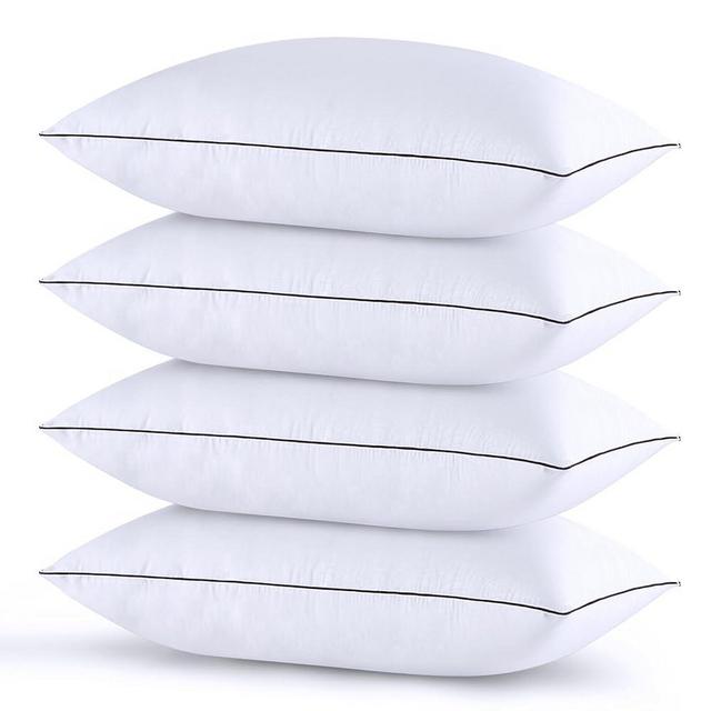 HUXMEYSON Pillows Standard Size Set of 4, Bed Pillows Set of 4, Down Alternative Luxury Hotel Pillows for Sleeping，Standard Pillows Set of 4 for Side and Back Sleepers