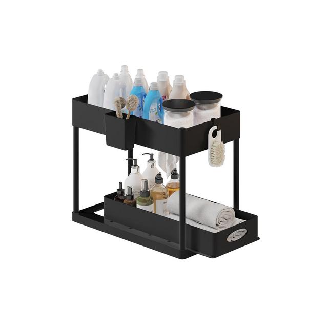 StorageBud 2-Tier Sliding Under Sink Organizer - Black - 1 Pack