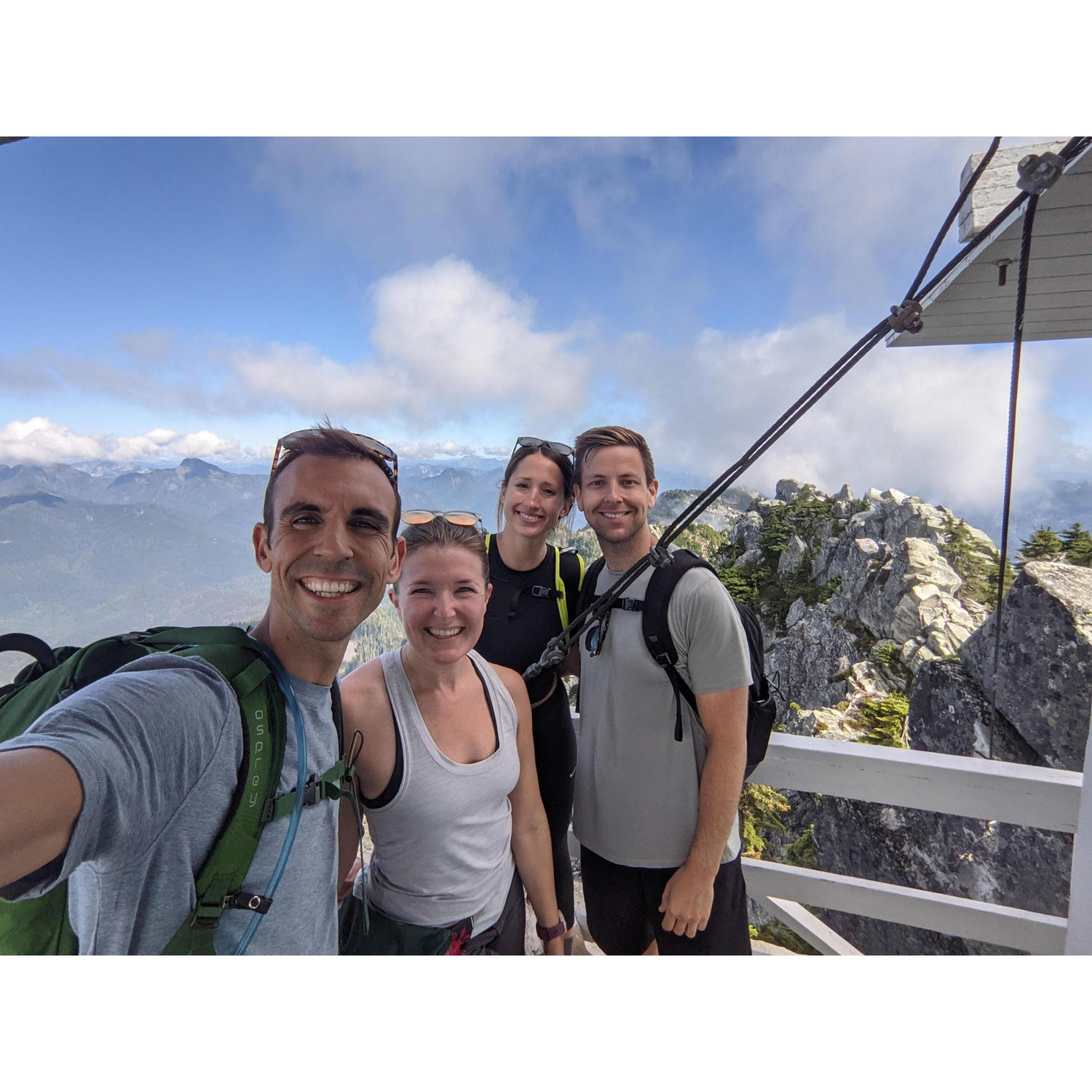 Some of our fav memories together are our trips to Seattle to visit Trent's sister and brother-in-law. This photo was taken on top of Mt  Pilchuck, right after Trent asked Halie to be his girlfriend