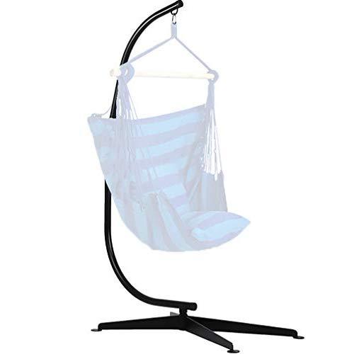 FDW Hammock Chair Stands Hanging Hammock Stands,C Stand Outdoor Solid Steel Heavy Duty Stand Only Construction for Hanging Hammock Air Porch Swing Chair Indoor