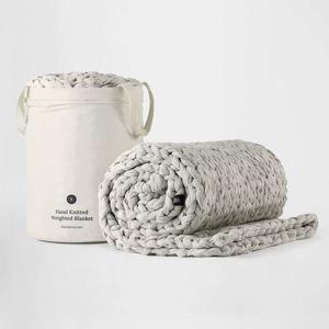 Oat Hand Knitted Weighted Blanket - Silk & Snow