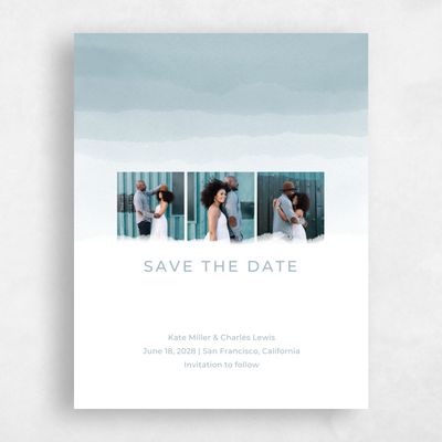 Blue Simple Wedding Save the Date - Waterfront Photo