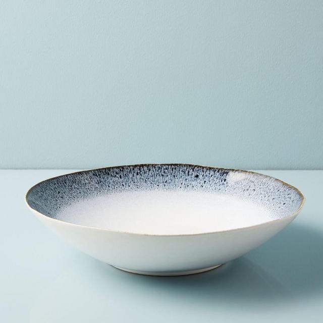 Reactive Glaze Large Pasta Bowl, Set of 4, Black + White