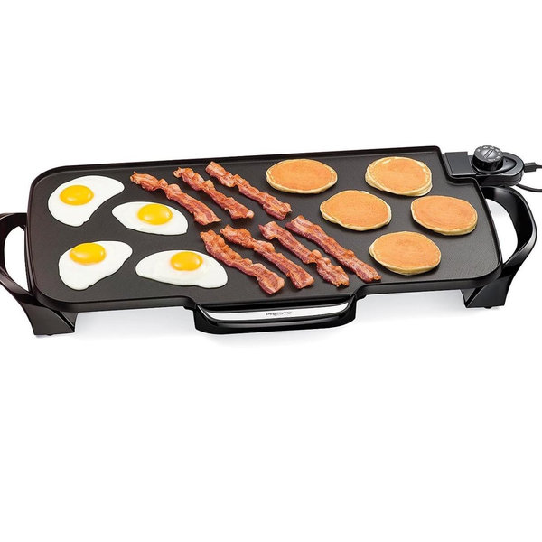 Presto 07061 22-inch Electric Griddle With Removable Handles, Black, 22-inch