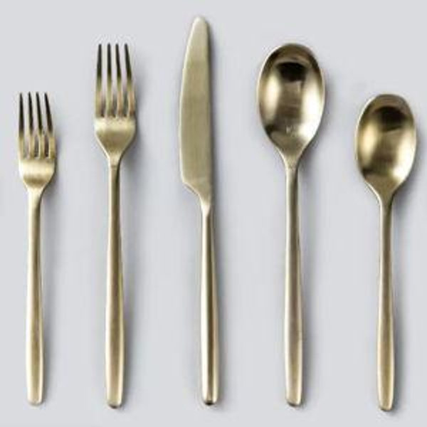 Ava Matte Gold Flatware | JazzUpCo