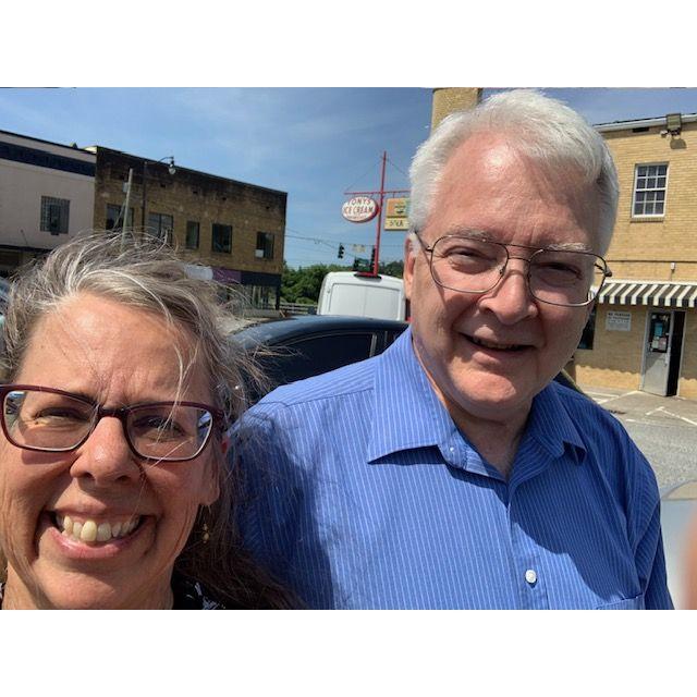 At Tony's Ice Cream, a Gastonia, NC, landmark. "Get your shake with a lid and we know you're not from around here, but we'll serve you with a smile." June 2025, marriage license now in hand.