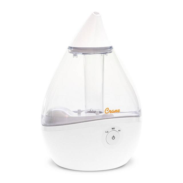Crane Filter-Free Ultrasonic Cool Mist Humidifier - Clear/White
