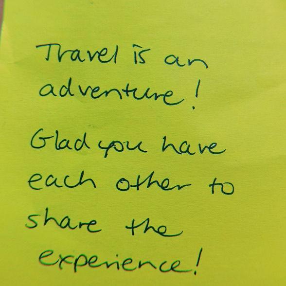 July 2021 | A note Michael's mom Roberta gave to us after we headed on a cross-country road trip from Washington back to Cleveland! 🥹
