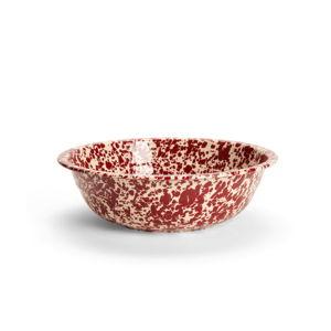 Crow Canyon Splatter Small Basin- Burgundy and Cream