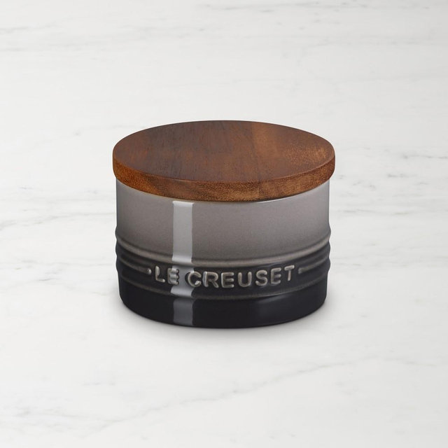 Le Creuset Signature Salt Cellar with Wood Lid, Oyster