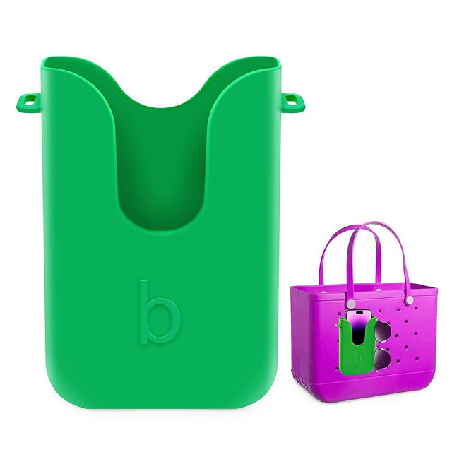 Silicone Phone Holder for Bogg Bags, Compatible Phone Case Attachment, Beach Tote Bag Accessory – Ideal Holder for Bogg & Similar Beach Bags (Green)