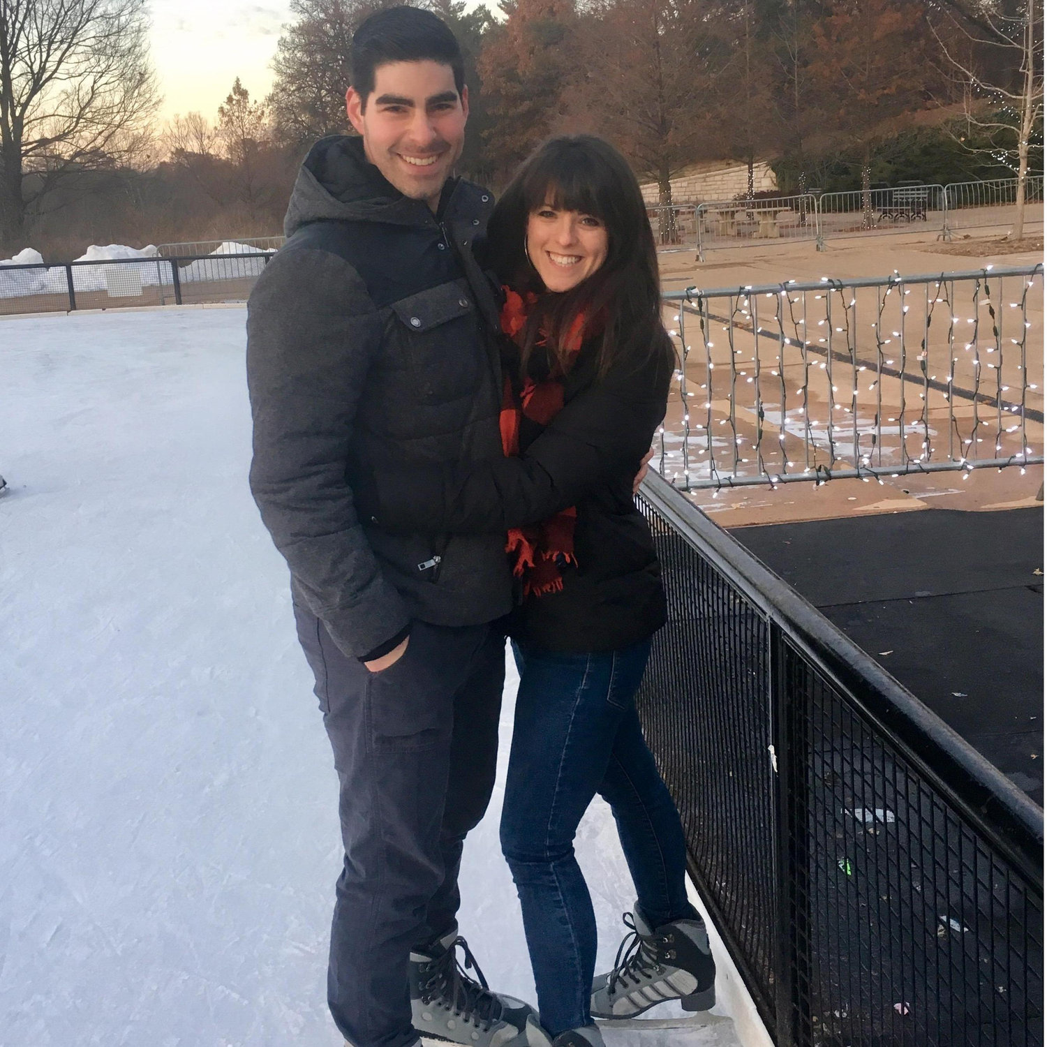 Dru's First holiday in St. Louis! Skating at Steinberg Skating rink, Forest Park. December 2016