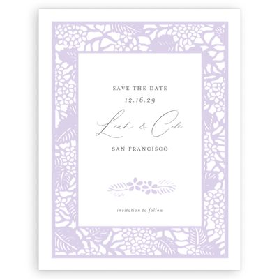 Lavender, Purple Wedding Digital Save the Date - Stelo Portrait