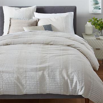 Belgian Flax Linen Ikat Stripe Duvet Cover + Shams