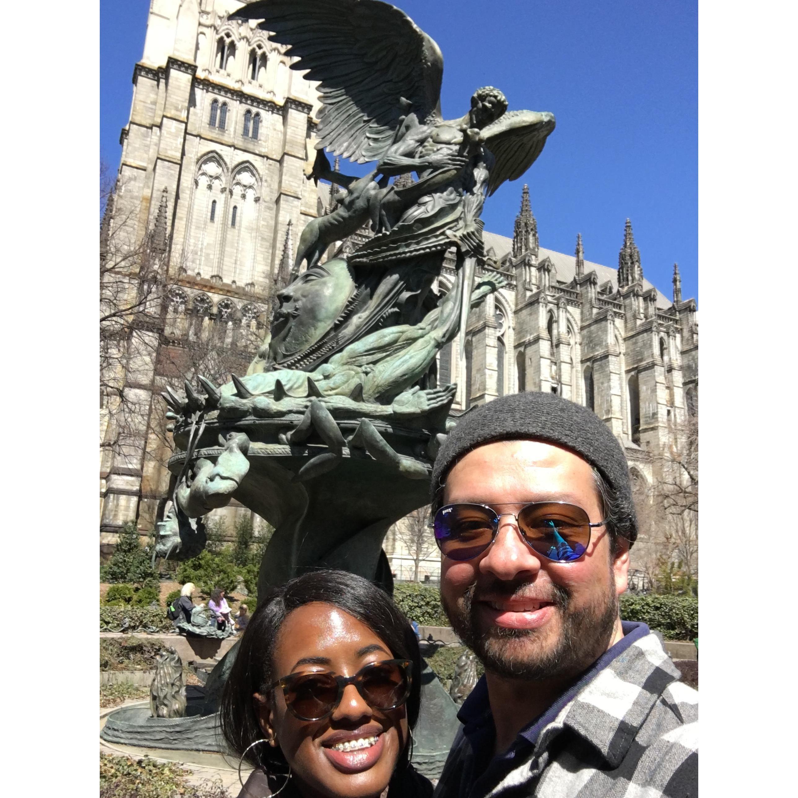 Outside of St. John the Divine Church.