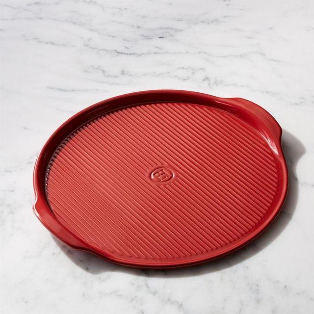 Emile Henry Black Ribbed Pizza Stone