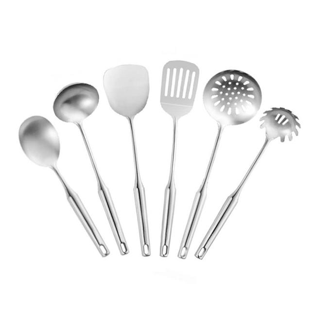 304 Stainless Steel Kitchen Utensils Set 6 Pcs Cooking Utensil, Spatula, Soup spoon, Leaking shovel, Kitchen Tools Set
