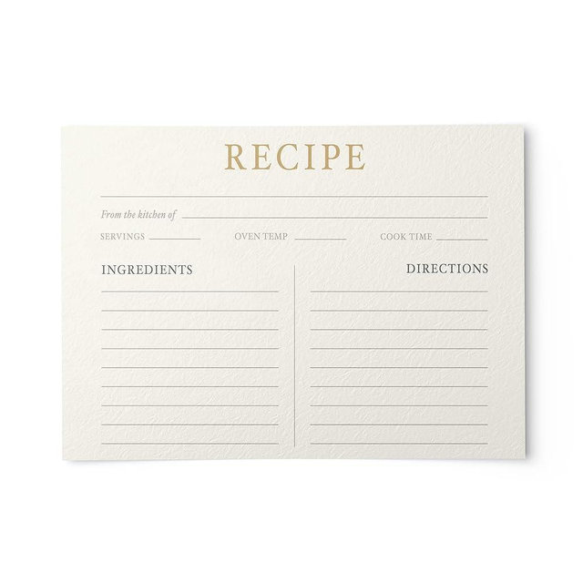 Dashleigh Elegant Recipe Cards 4x6 Double Sided, 50 Pack Thick Cardstock with Lines, Blank Kitchen Cards for Recipe Box and Binder - 4 Colors Available - Bridal Shower, Wedding & Gift (Champagne Gold)