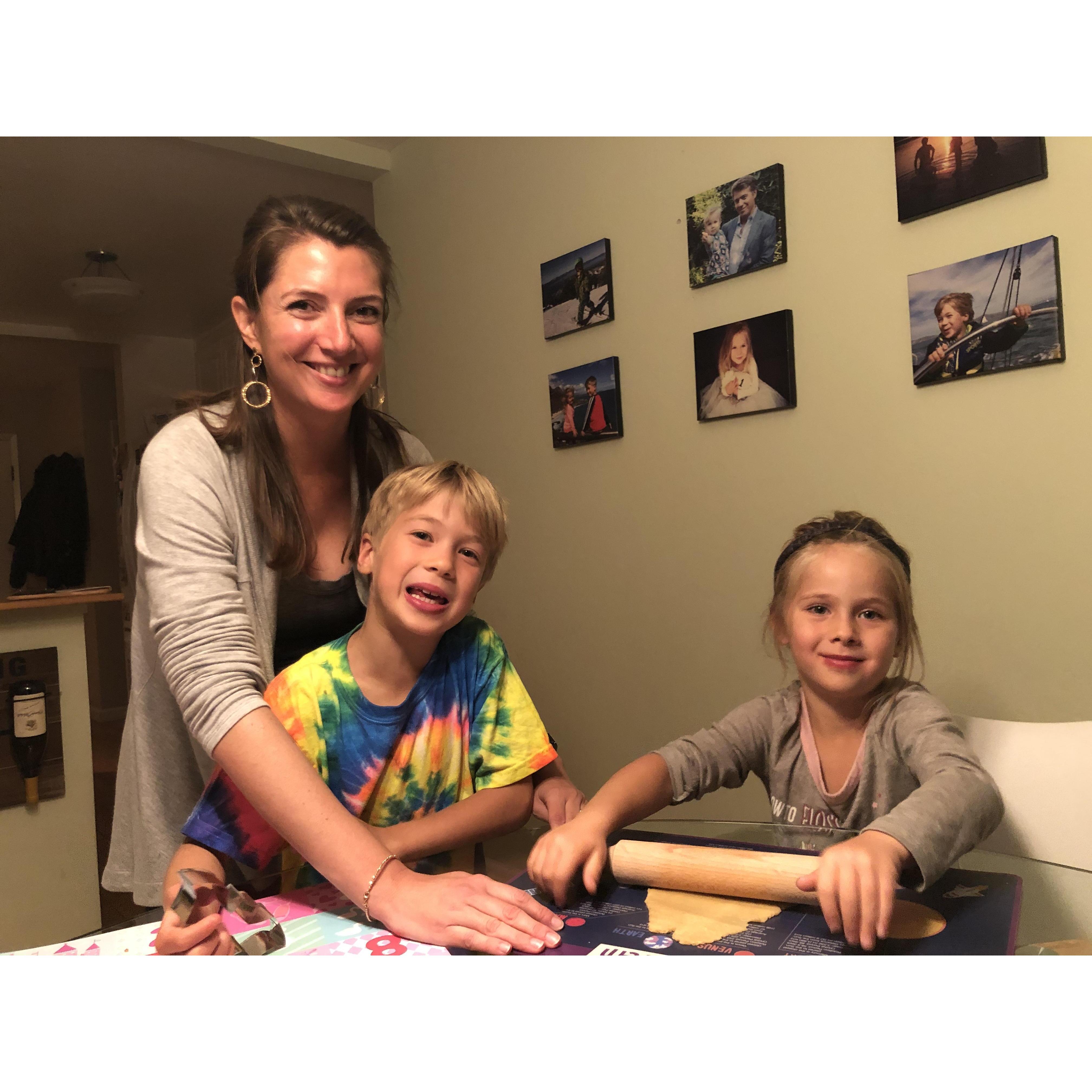 Baking Halloween cookies in Mountain View.